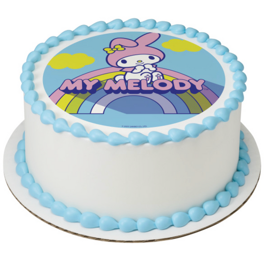 Hello Kitty and My Melody PhotoCake edible image cake topper processed in Canada
