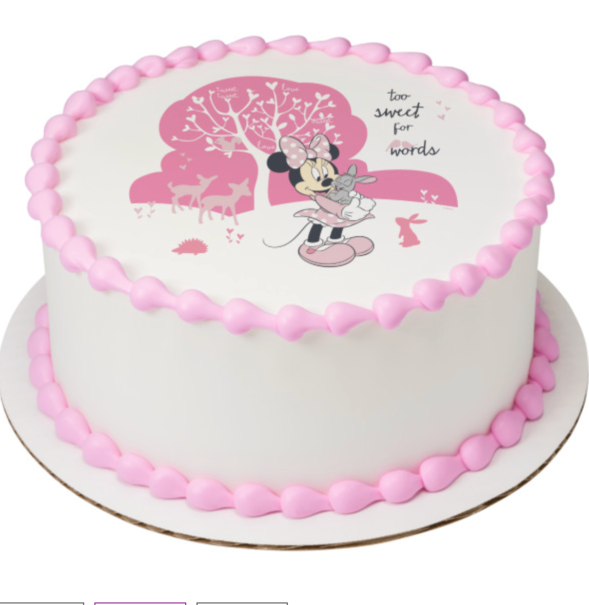 Licensed Disney Minnie Mouse Too Sweet PhotoCake edible image cake topper processed in Canada
