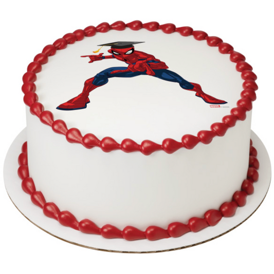Licensed Marvel's Spider-Man™ Graduation PhotoCake® Edible Image® icing cake topper
