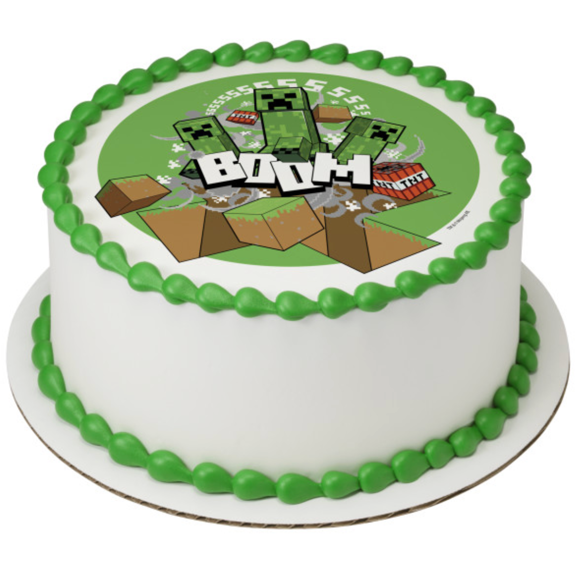 Minecraft Boom PhotoCake® Edible Image® icing cake topper processed in Canada