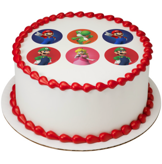 Super Mario™ Power Play PhotoCake® Edible Image® cake topper printed in Canada

Licensed Super Mario™ edible icing sheet cake decoration

Super Mario™ Power Play edible cake topper for birthday cakes

PhotoCake® Edible Image® Super Mario™ cake topper on icing sheet

Super Mario™ licensed edible image cake decoration Canada
