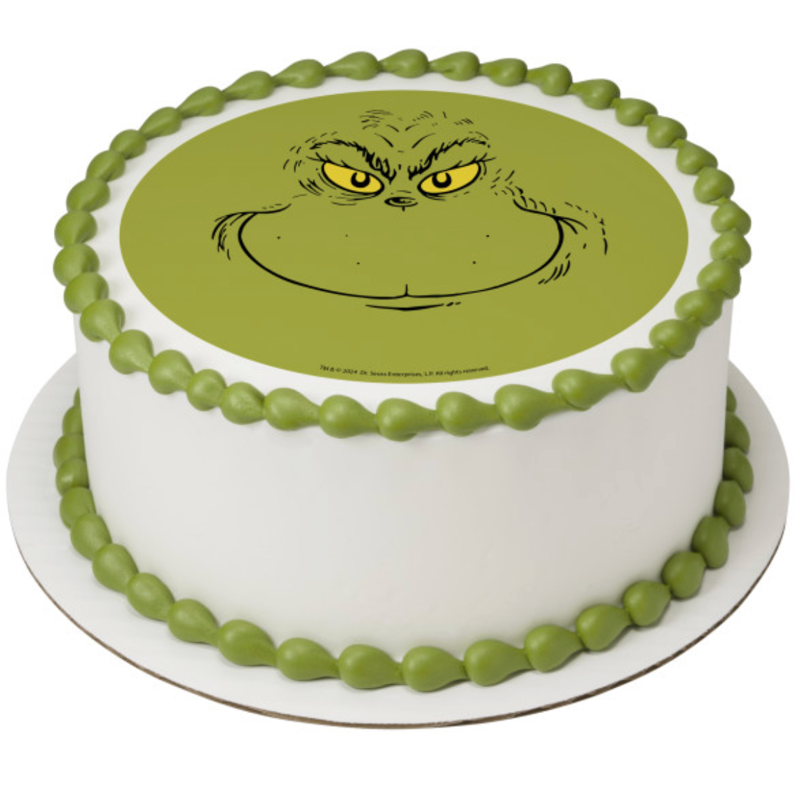 Licensed Grinch PhotoCake edible icing cake topper printed in Canada

How the Grinch Stole Christmas edible cake topper for Christmas cake

Grinch edible image cake decoration for holiday party cake

PhotoCake Grinch edible icing image for birthday or Christmas cake

Licensed Grinch edible cake topper processed in Canada

