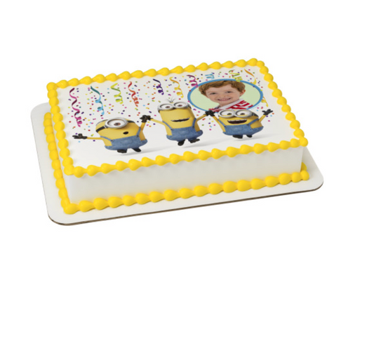 Licensed Minions Party PhotoCake edible image frame cake topper
