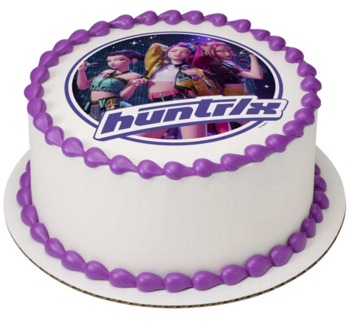 PhotoCake Edible Image cake topper featuring KPop Demon Hunters HUNTR/X
