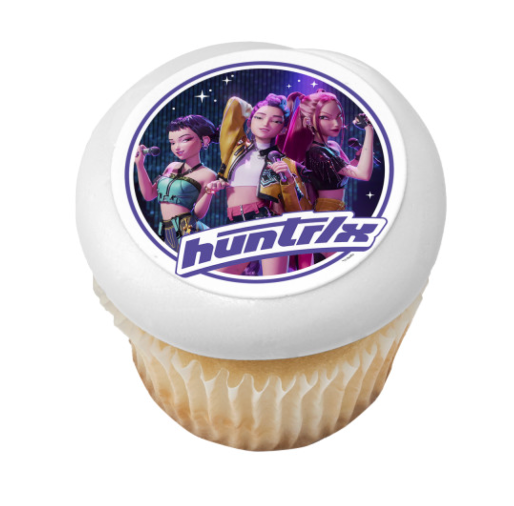 PhotoCake Edible Image cake topper featuring KPop Demon Hunters HUNTR/X
