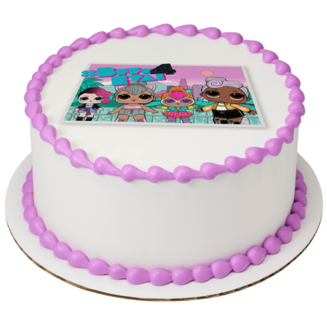 L.O.L. SURPRISE! Shine Bright PhotoCake edible image cake topper processed in Canada
