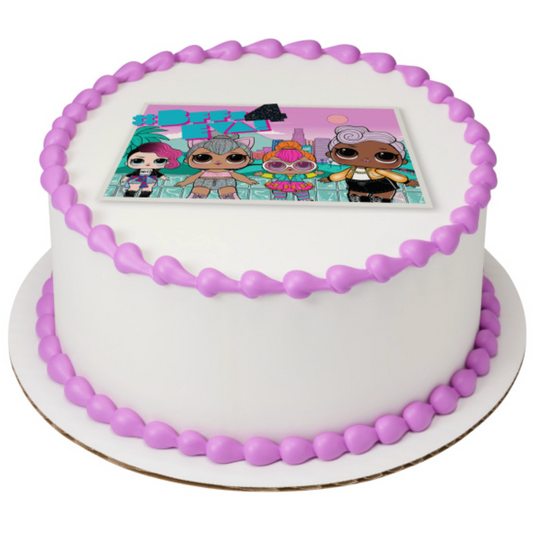 L.O.L. SURPRISE! Shine Bright PhotoCake edible image cake topper processed in Canada
