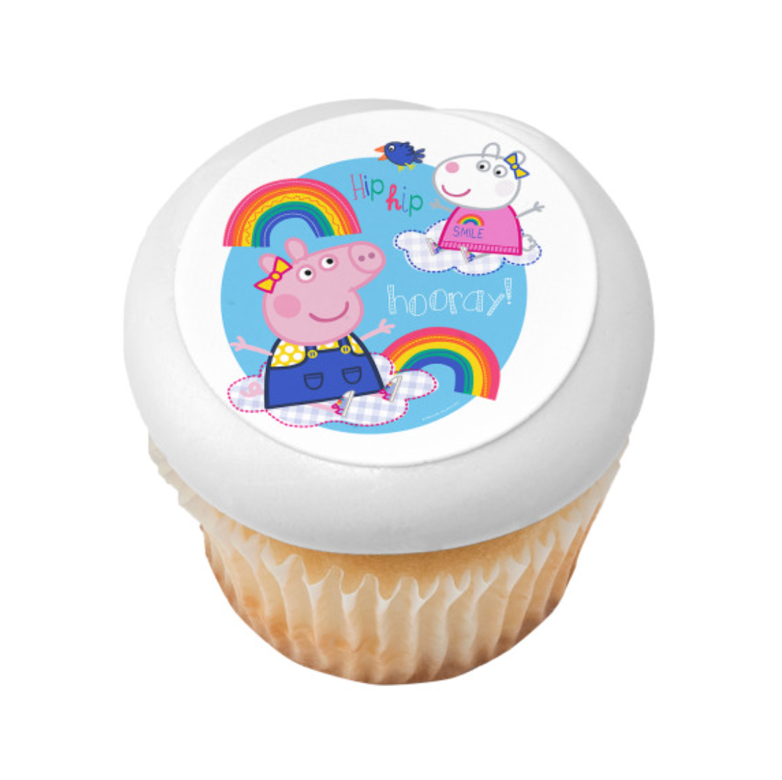 Peppa Pig™ Hip Hip Hooray PhotoCake® Edible Image® cake topper processed in Canada  

Licensed Peppa Pig™ edible icing cake topper for birthday cakes  

Peppa Pig™ Hip Hip Hooray edible cake image on icing sheet  

PhotoCake® Edible Image® Peppa Pig™ birthday cake topper Canada  

Peppa Pig™ themed edible cake decoration for kids birthday party