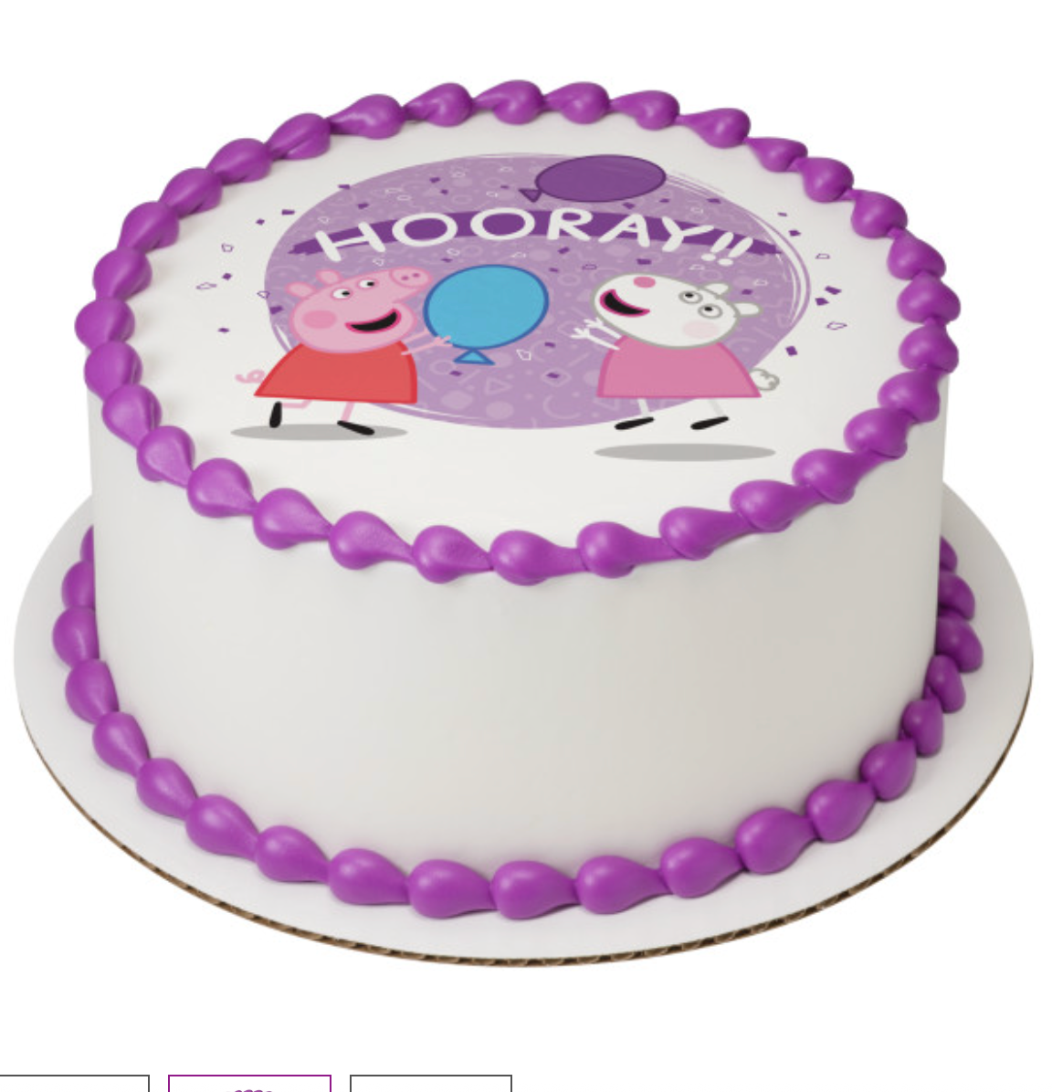 Peppa Pig™ Hooray!! PhotoCake® Edible Image® icing cake topper  

Licensed Peppa Pig™ edible icing cake topper for birthday cakes  

Peppa Pig™ Hooray!! edible cake decoration printed in Canada  

PhotoCake® Edible Image® Peppa Pig™ cake topper for kids’ parties  

Peppa Pig™ birthday cake topper edible icing sheet