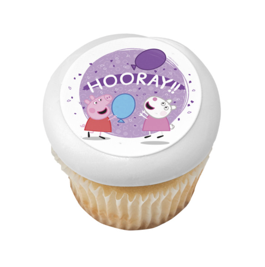 Peppa Pig™ Hooray!! PhotoCake® Edible Image® icing cake topper  

Licensed Peppa Pig™ edible icing cake topper for birthday cakes  

Peppa Pig™ Hooray!! edible cake decoration printed in Canada  

PhotoCake® Edible Image® Peppa Pig™ cake topper for kids’ parties  

Peppa Pig™ birthday cake topper edible icing sheet