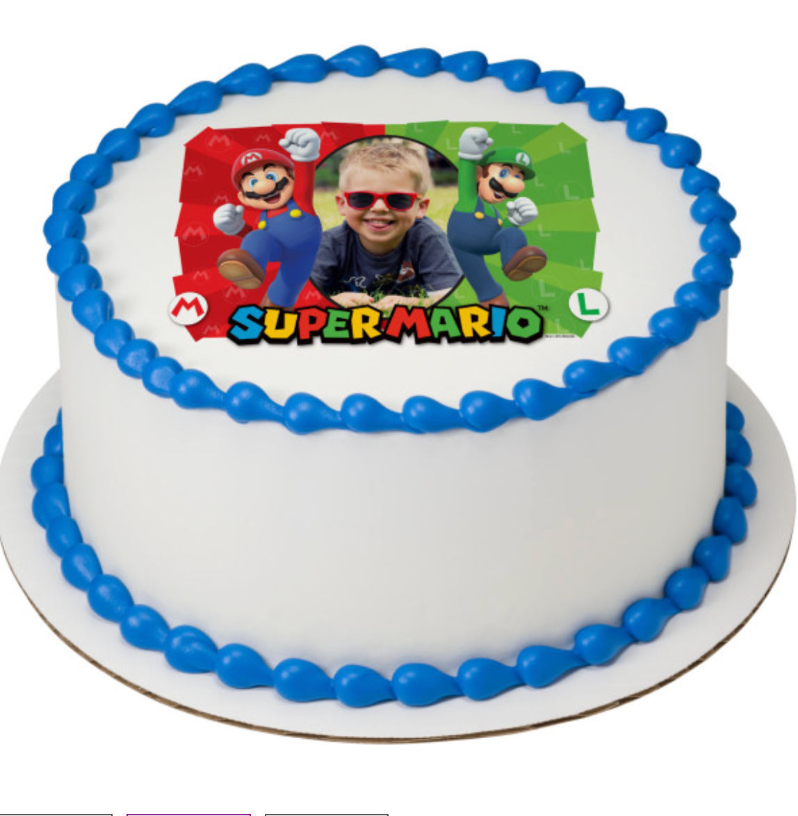 Licensed Super Mario Here We Go PhotoCake Edible Image Frame cake topper
