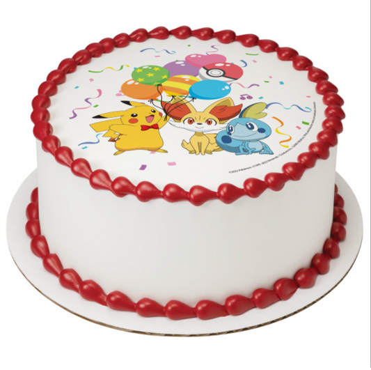 Licensed Pokémon Happy Party PhotoCake Edible Image cake topper processed in Canada
