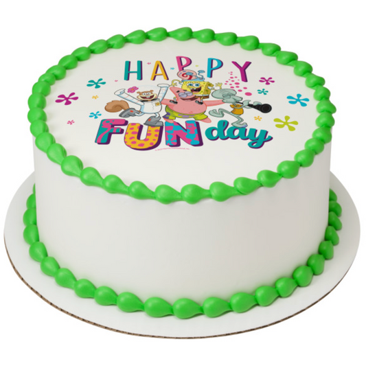 SpongeBob SquarePants Happy Funday PhotoCake edible image cake topper
