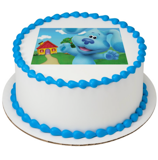 Blue’s Clues & You! Blue licensed PhotoCake edible image cake topper  

Blue’s Clues Blue edible icing cake topper for birthday cake  

Licensed Blue’s Clues & You! PhotoCake edible cake image processed in Canada  

Blue character edible image cake topper for kids birthday party  

Blue’s Clues edible icing sheet cake decoration Canada