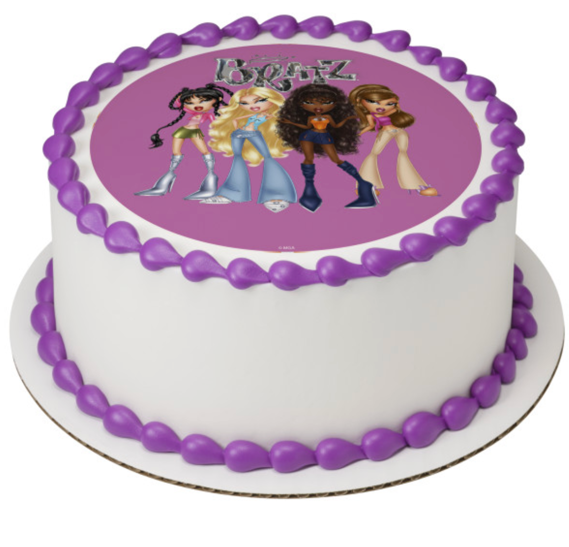 Licensed BRATZ Only BRATZ Are BRATZ PhotoCake edible image cake topper  

BRATZ PhotoCake Edible Image icing sheet for birthday cake  

BRATZ edible icing cake topper printed and processed in Canada  

Only BRATZ Are BRATZ licensed edible cake decoration  

BRATZ themed birthday cake topper with PhotoCake Edible Image design
