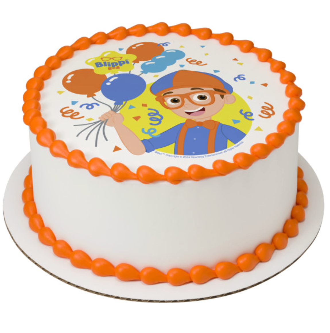 Blippi™ licensed PhotoCake® edible icing cake topper processed in Canada  

Blippi™ edible cake topper printed on icing sheet for birthday cakes  

Licensed Blippi™ PhotoCake® Edible Image® cake decoration  

Blippi™ birthday edible image cake topper for kids party  

Edible icing sheet cake topper featuring licensed Blippi™ design  

Blippi™ PhotoCake® edible image topper for celebration cakes  

Processed in Canada Blippi™ edible icing cake topper