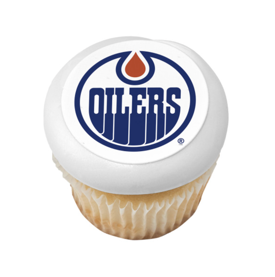 NHL® Licensed Edmonton Oilers PhotoCake® Edible Image® cake topper printed on icing sheet in Canada

