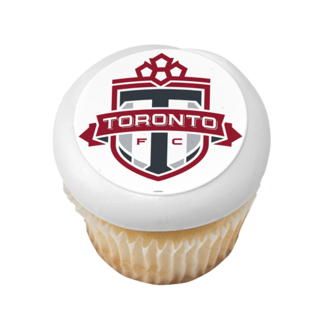 Toronto FC officially licensed PhotoCake® Edible Image cake topper printed on edible icing sheet in Canada
