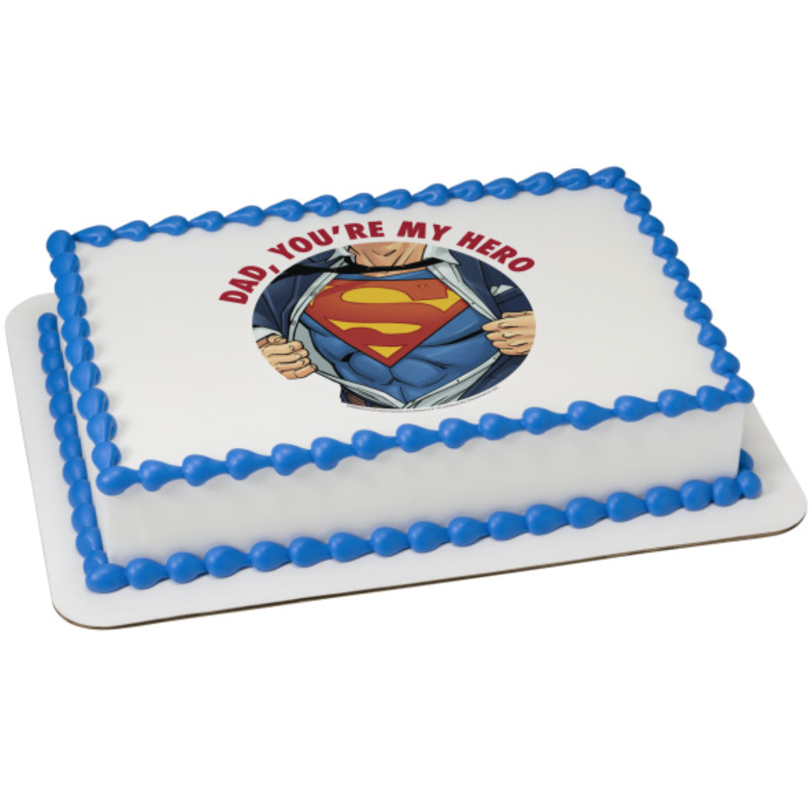 Superman Dad You're My Hero PhotoCake Edible Image edible icing cake topper, officially licensed, Canada
