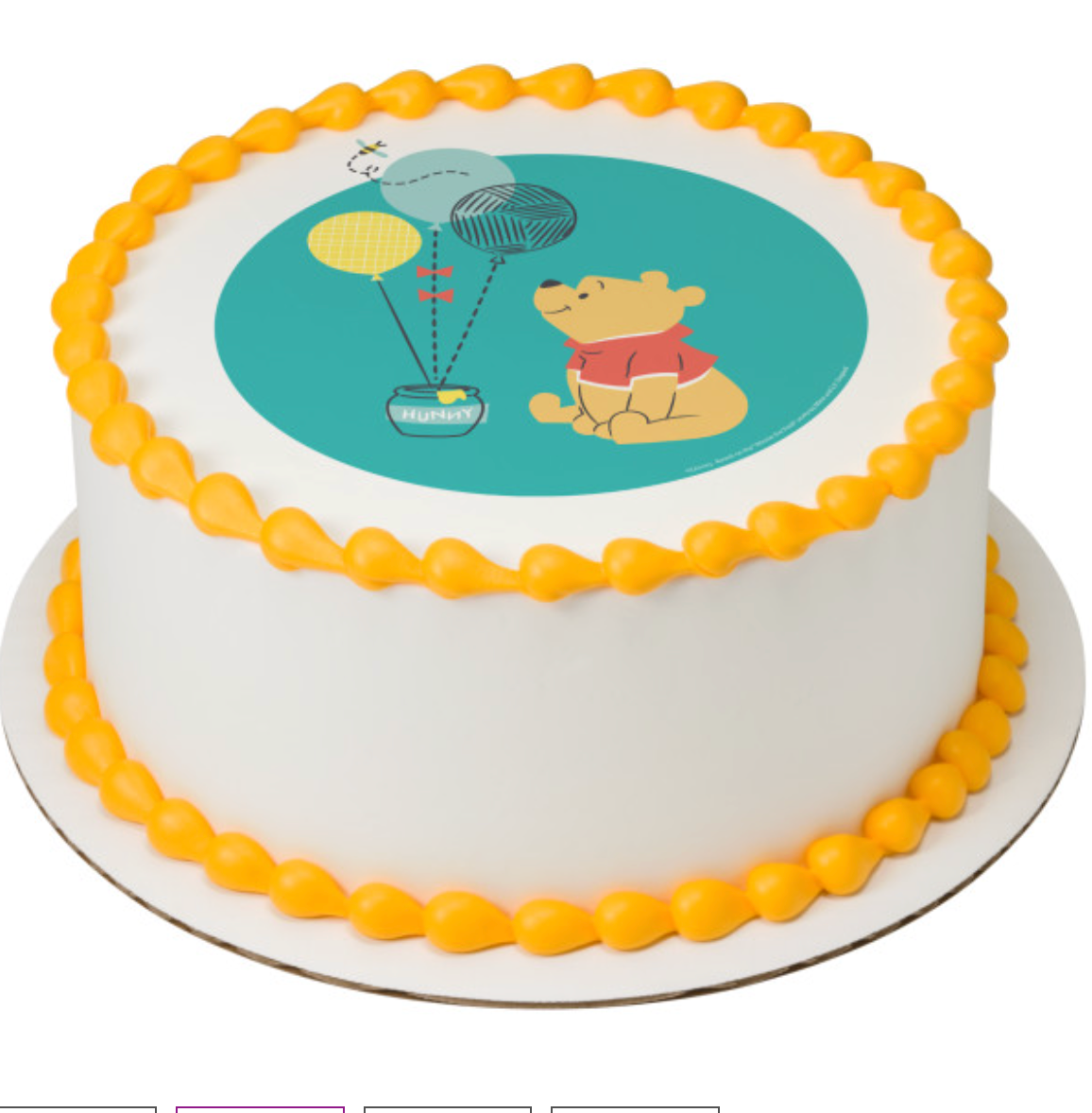 Disney Baby Winnie the Pooh 1st Birthday PhotoCake Edible Image cake topper printed in Canada on frosting sheet
