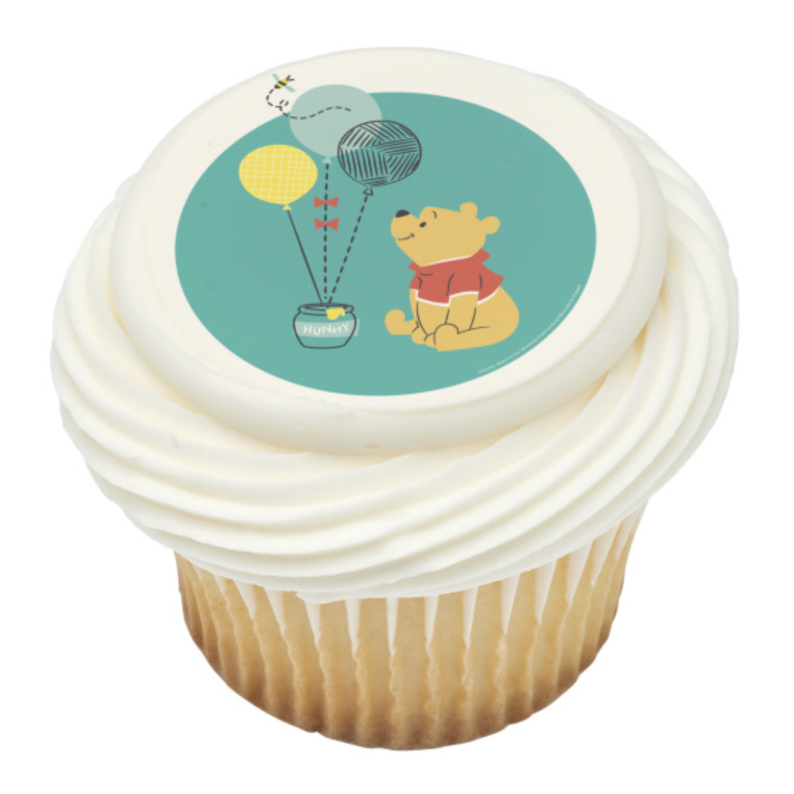 Disney Baby Winnie the Pooh 1st Birthday PhotoCake Edible Image cake topper printed in Canada on frosting sheet
