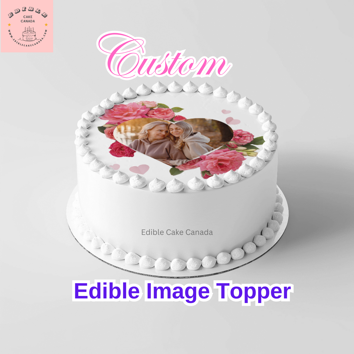 CUSTOM Mum Photo Icing cake Topper | Personalize Mother's Day Frosting Sheet Topper | Grandma Nana, Mama Edible Image Topper