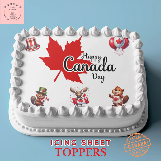 Edible Icing Cake Topper for Happy Canada Day | Oh Canada Frosting Sheet | Custom Canadian Celebration Cake Decoration