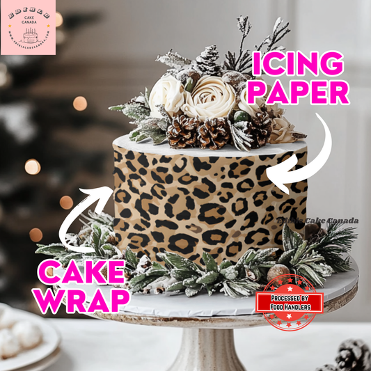 EDIBLE Leopard Print Cake Wrap Cake Topper | Edible Icing Sheet for Wild & Tropical Frosting sheet | Jungle Safari Birthday Party