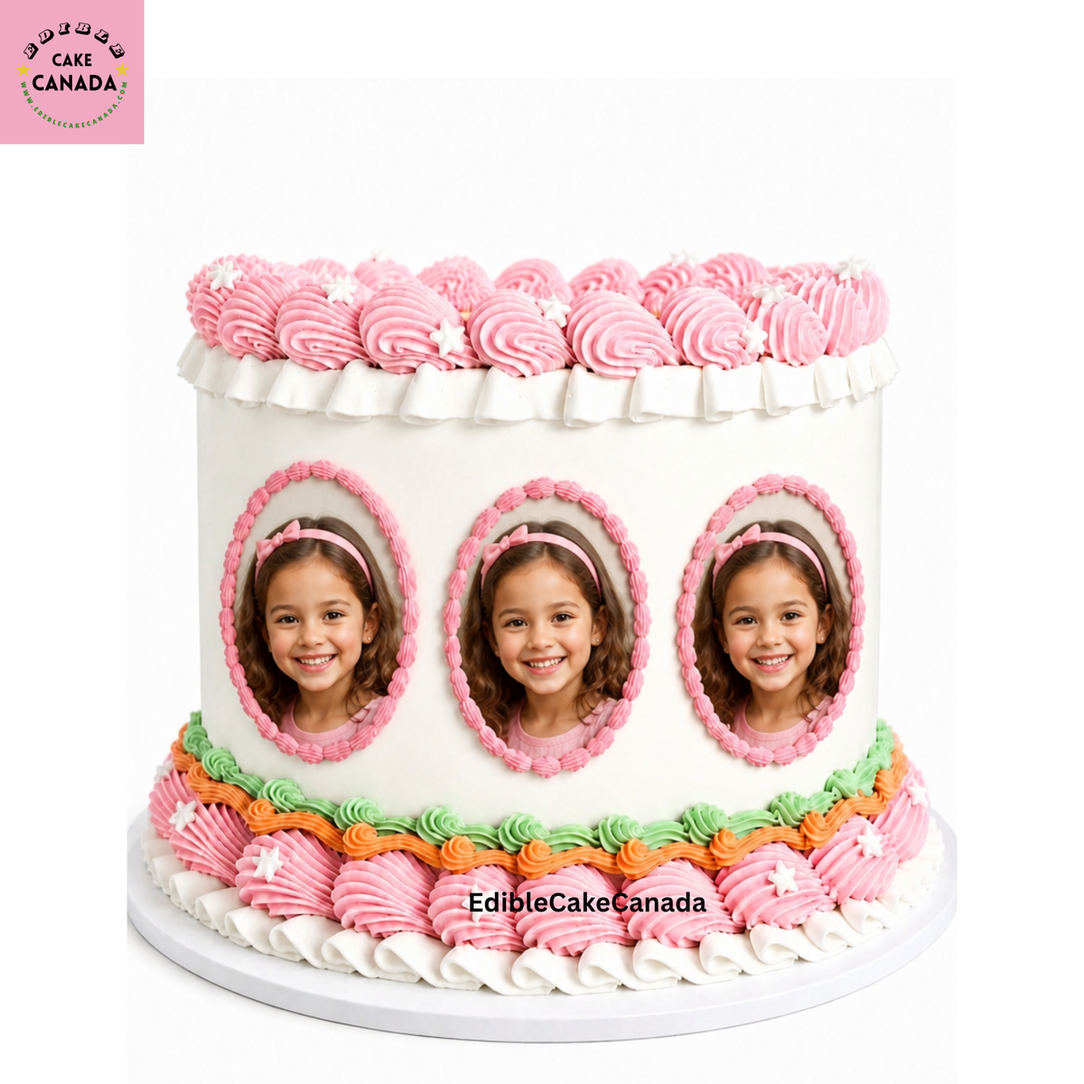 Personalized oval edible cake topper for birthdays