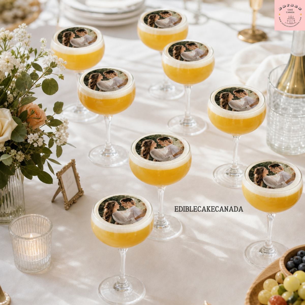 Edible wafer toppers in 1.5, 2, 2.5 and 3 inch round sizes