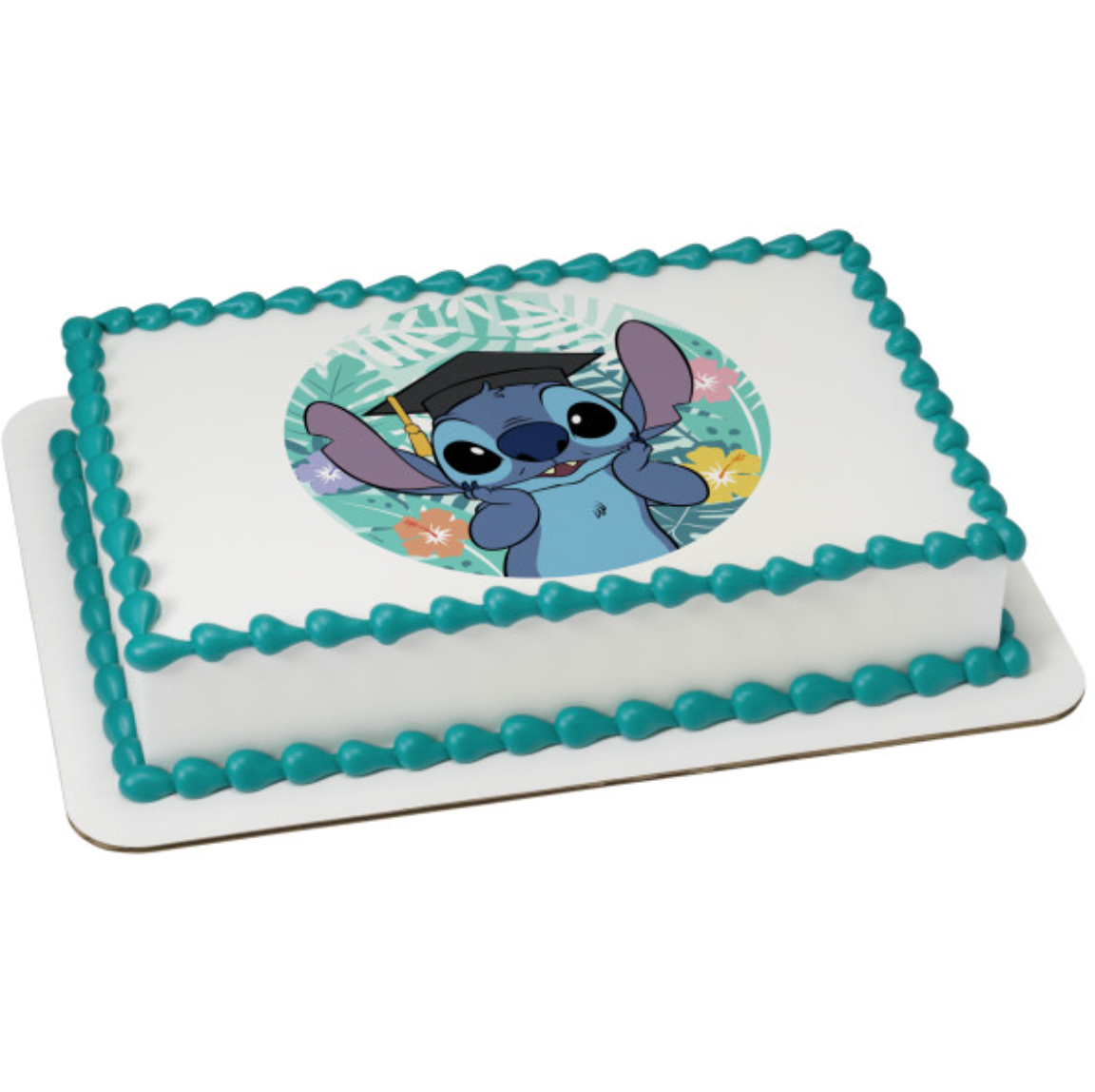 Licensed Disney’s Stitch Graduation PhotoCake® Edible Image® cake topper  

Disney Stitch graduation edible icing image for cake decoration  

PhotoCake® Edible Image® Stitch graduation cake topper processed in Canada  

Licensed Stitch graduation cake decoration for celebration cakes  

Disney’s Stitch graduation edible cake topper for party cakes