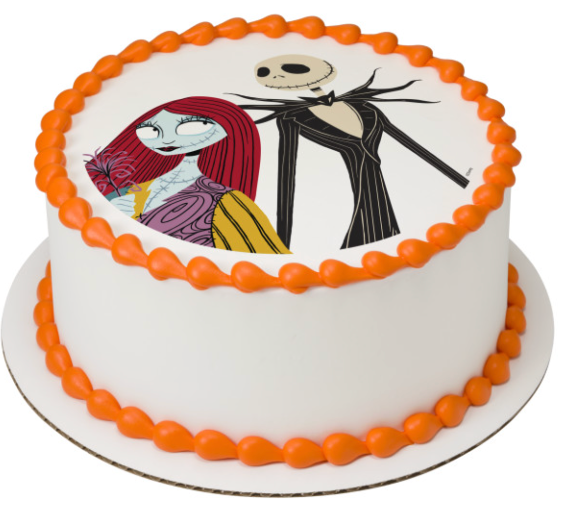 Licensed Disney Tim Burton’s The Nightmare Before Christmas Jack Skellington and Sally PhotoCake edible icing cake topper

Jack Skellington and Sally edible cake image topper processed in Canada

Nightmare Before Christmas edible icing sheet cake decoration featuring Jack and Sally

Official PhotoCake edible image for Nightmare Before Christmas birthday cake

Disney Jack Skellington and Sally edible cake topper for Halloween or birthday cake

Licensed PhotoCake Edible Image cake topper printed in Canada

Ja