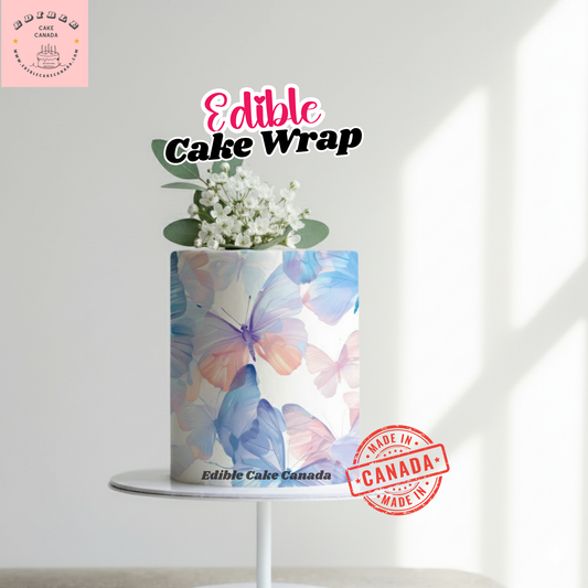 Edible Cake Wrap | Elegant Color fulButterfly Pattern Cake Wrap | Edible Icing Sheet for Birthday Cake