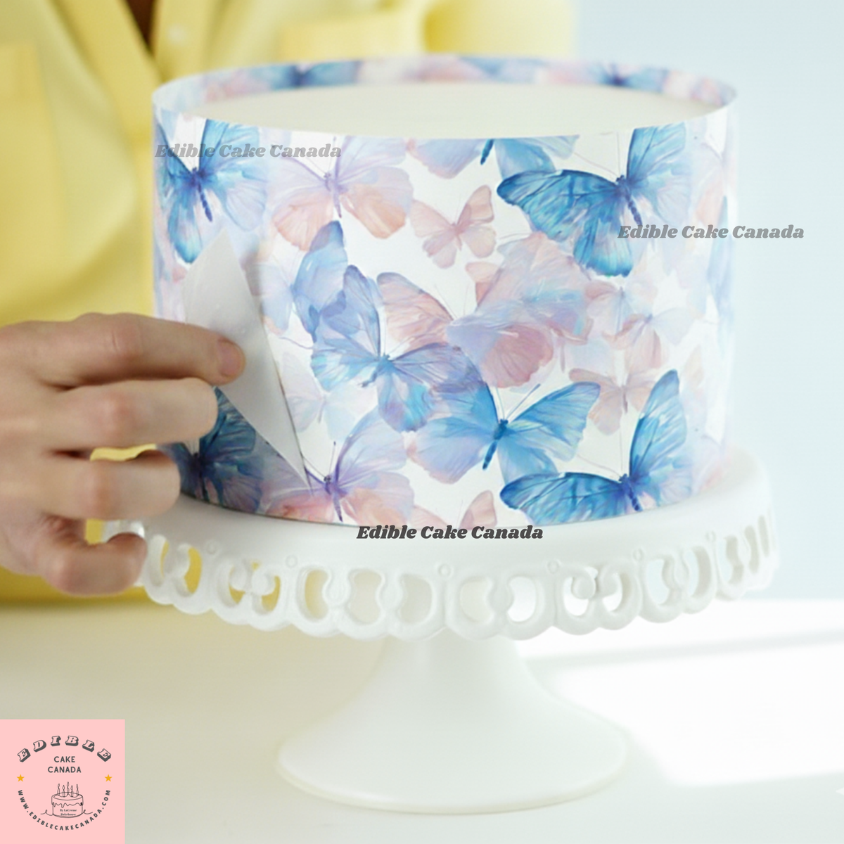 Cake Wrap Patterns Edible Cake Wrap | Elegant Color fulButterfly Pattern Cake Wrap | Edib ...