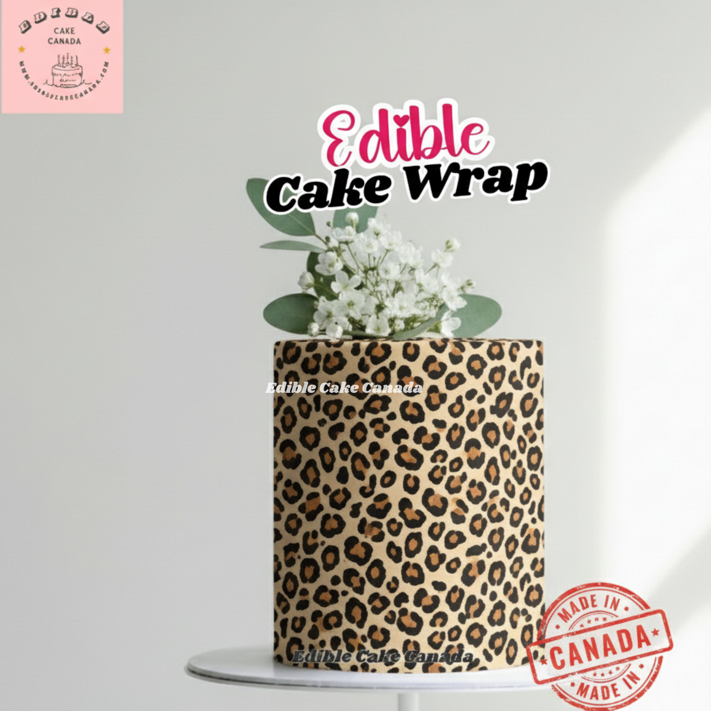 EDIBLE Leopard Print Cake Wrap Cake Topper | Edible Icing Sheet for Wild & Tropical Frosting sheet | Jungle Safari Birthday Party