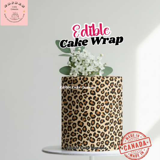 EDIBLE Leopard Print Cake Wrap Cake Topper | Edible Icing Sheet for Wild & Tropical Frosting sheet | Jungle Safari Birthday Party