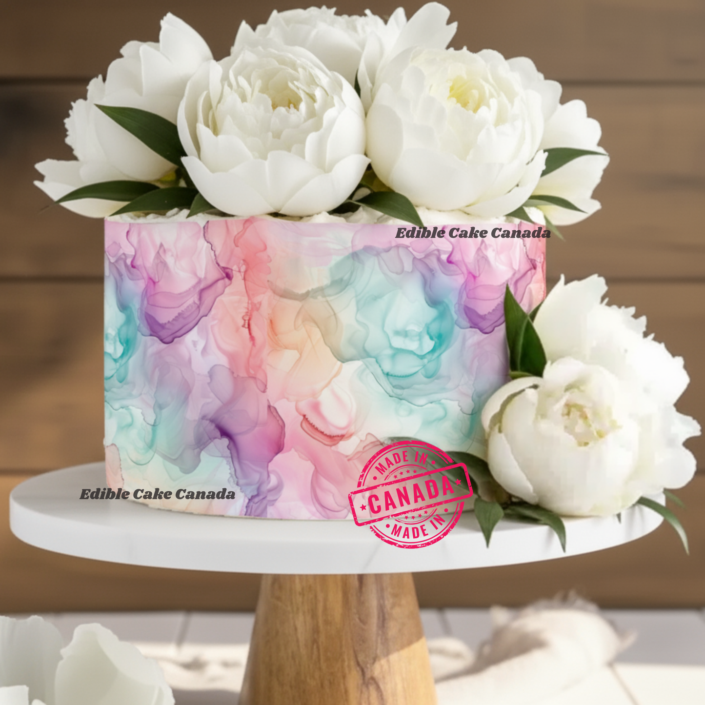 Edible Icing Cake Wrap | Pastel Elegant Colorful Cake Wrap | 10"x8" Edible Icing Sheet for Birthday, Wedding & Special Occasion Cakes